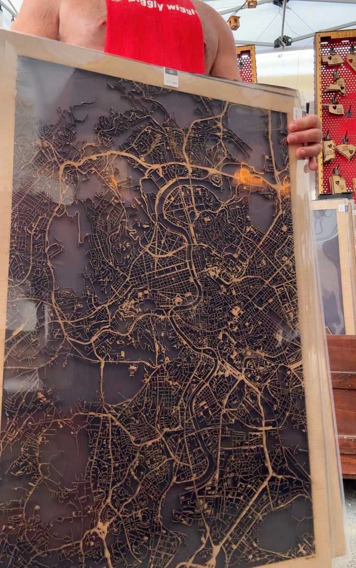 Rome, Italy City Street Map | Modern Wood Wall Art in a Minimalist design. 3 sizes