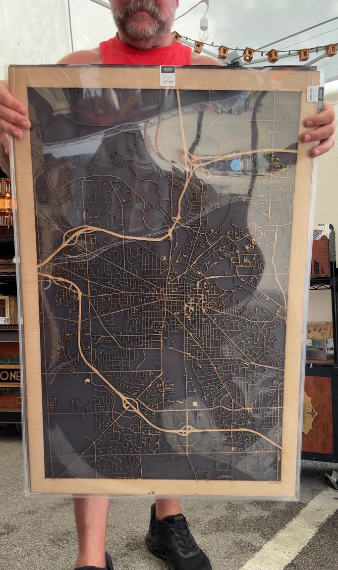 Ann Arbor, MI City Street Map | Modern Wood Wall Art in a Minimalist design. 3 sizes