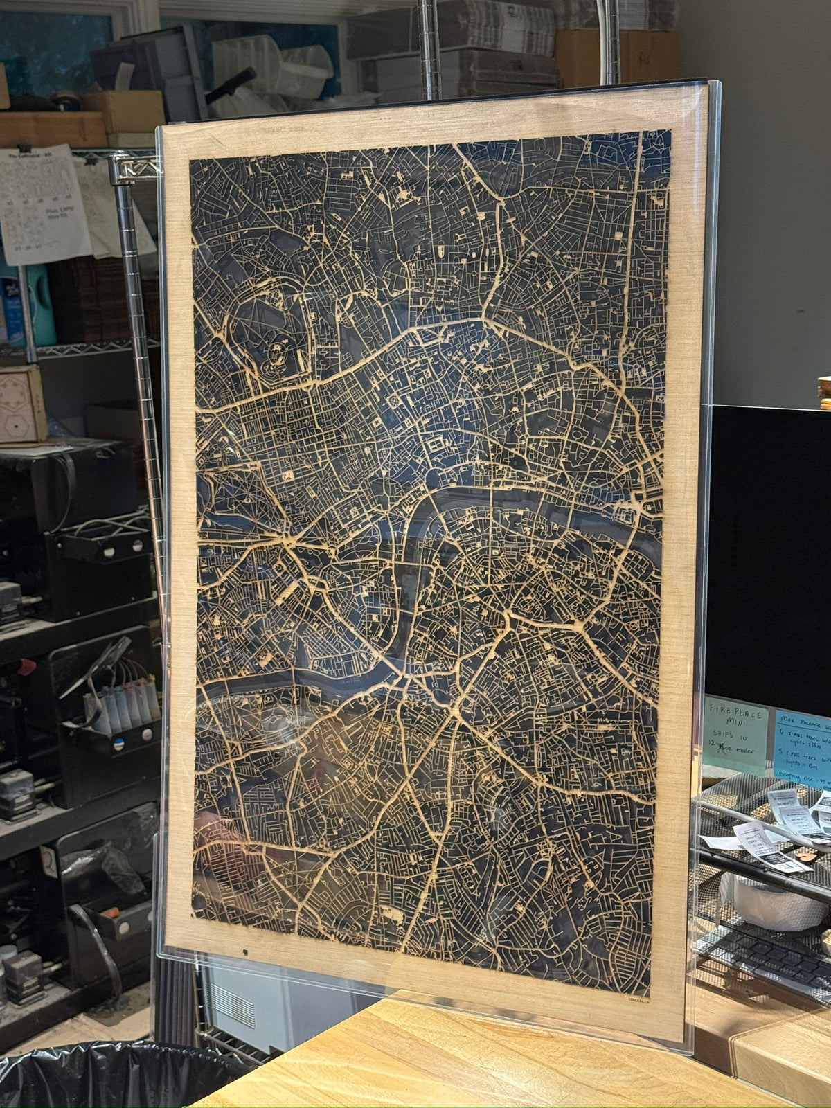 London, UK City Street Map | Modern Wood Wall Art in a Minimalist design. 3 sizes