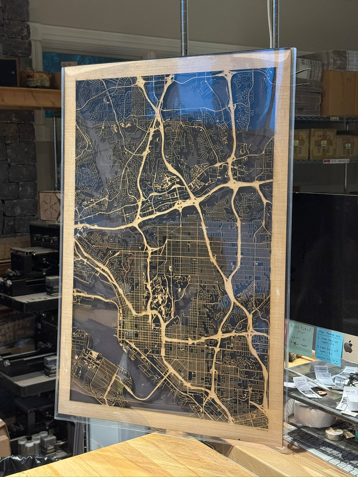 San Diego, CA City Street Map | Modern Wood Wall Art in a Minimalist design. 3 sizes