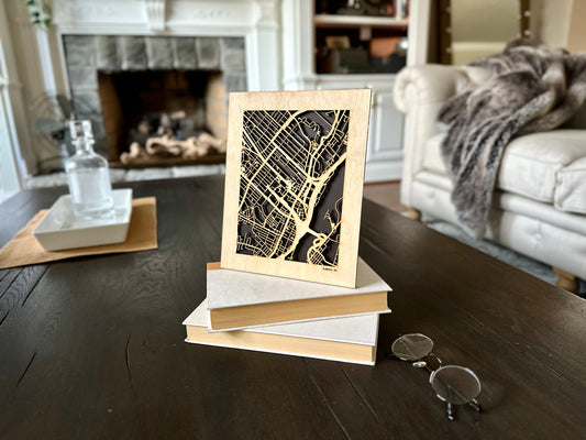 Albany, NY City Street Map | Modern Wood Wall Art in a Minimalist design. 2 sizes