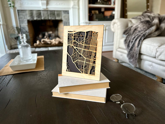 Albuquerque, NM City Street Map | Modern Wood Wall Art in a Minimalist design. 2 sizes