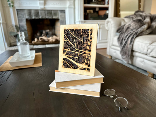 Alexandria, VA City Street Map | Modern Wood Wall Art in a Minimalist design. 2 sizes