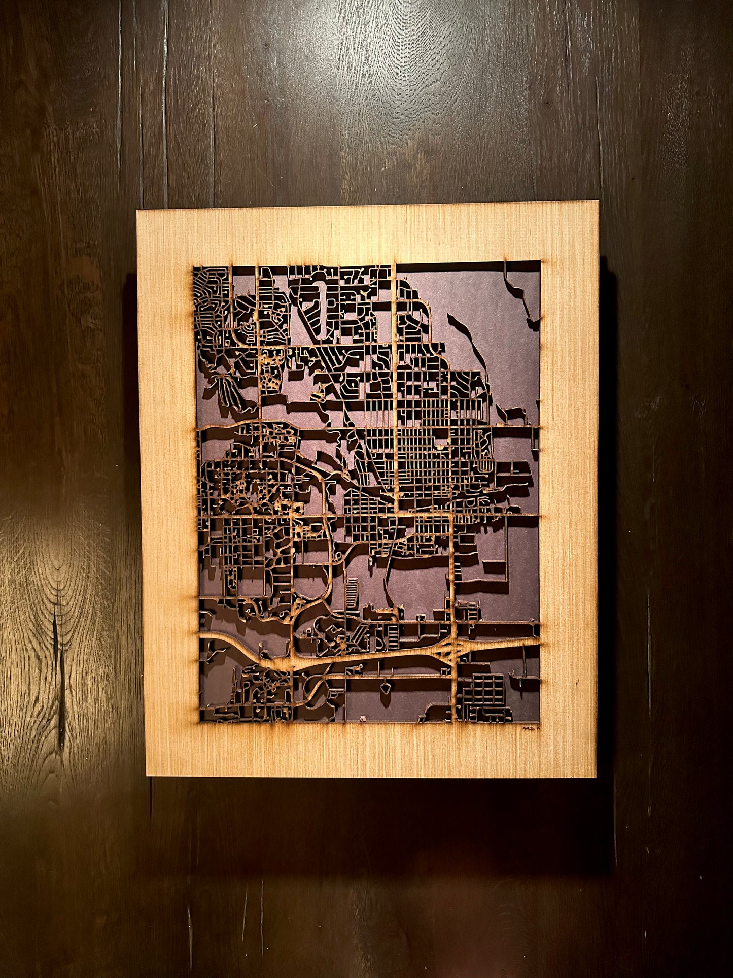 Ames, IA City Street Map | Modern Wood Wall Art in a Minimalist design. 2 sizes