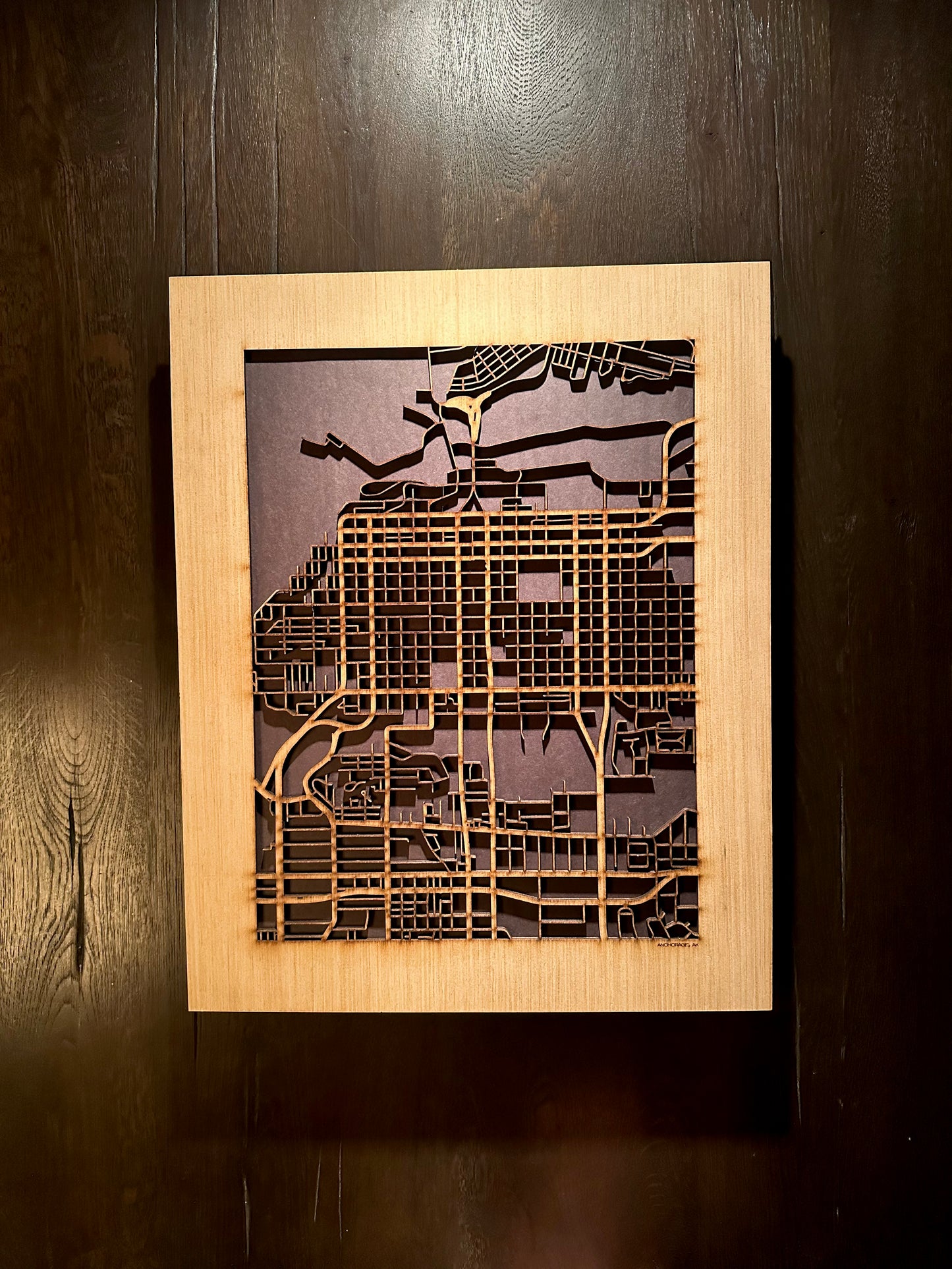 Anchorage, AK City Street Map | Modern Wood Wall Art in a Minimalist design. 2 sizes