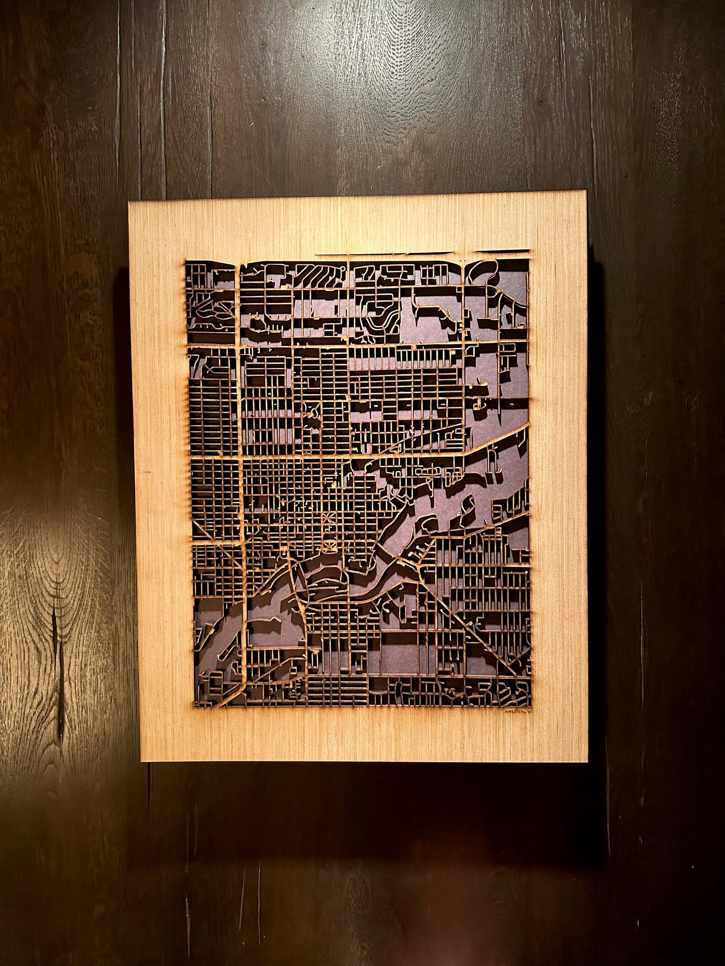 Appleton, WI City Street Map | Modern Wood Wall Art in a Minimalist design. 2 sizes