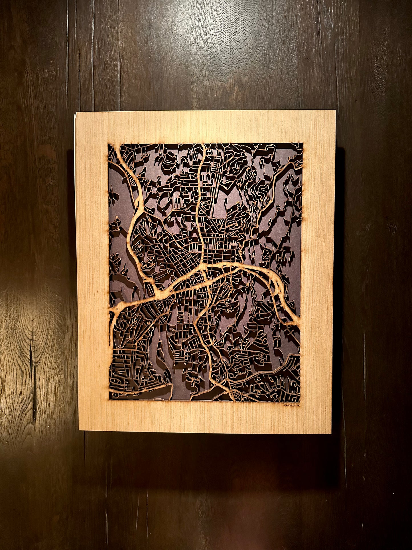 Asheville, NC City Street Map | Modern Wood Wall Art in a Minimalist design. 2 sizes