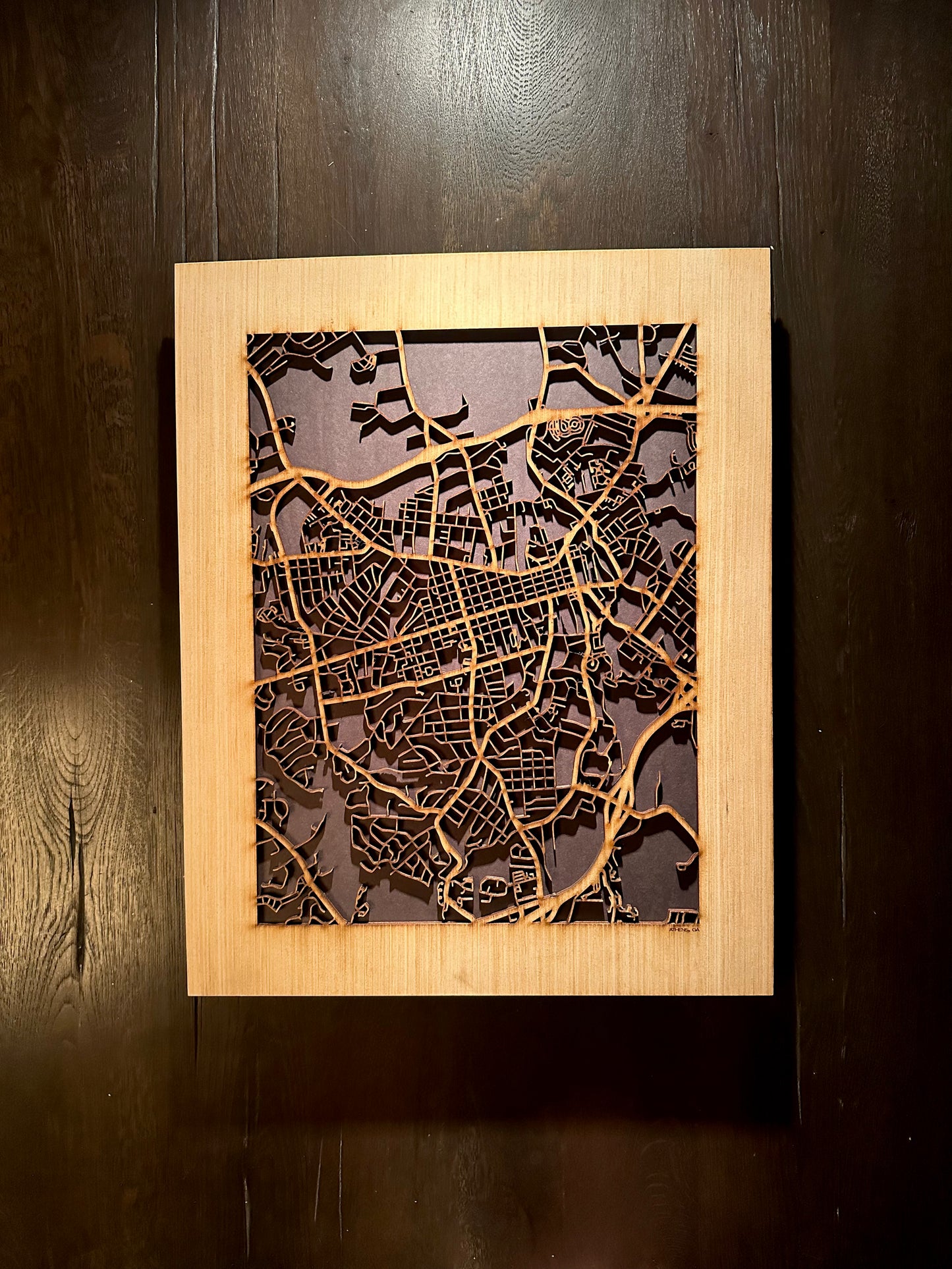 Athens, GA City Street Map | Modern Wood Wall Art in a Minimalist design. 2 sizes