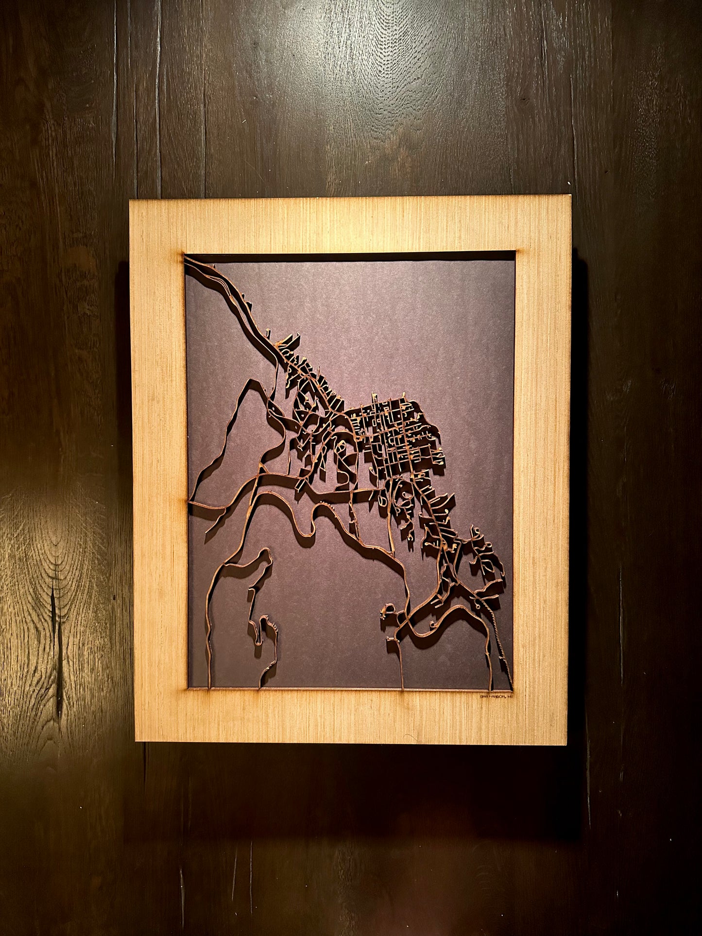 Bar Harbor, ME City Street Map | Modern Wood Wall Art in a Minimalist design. 2 sizes