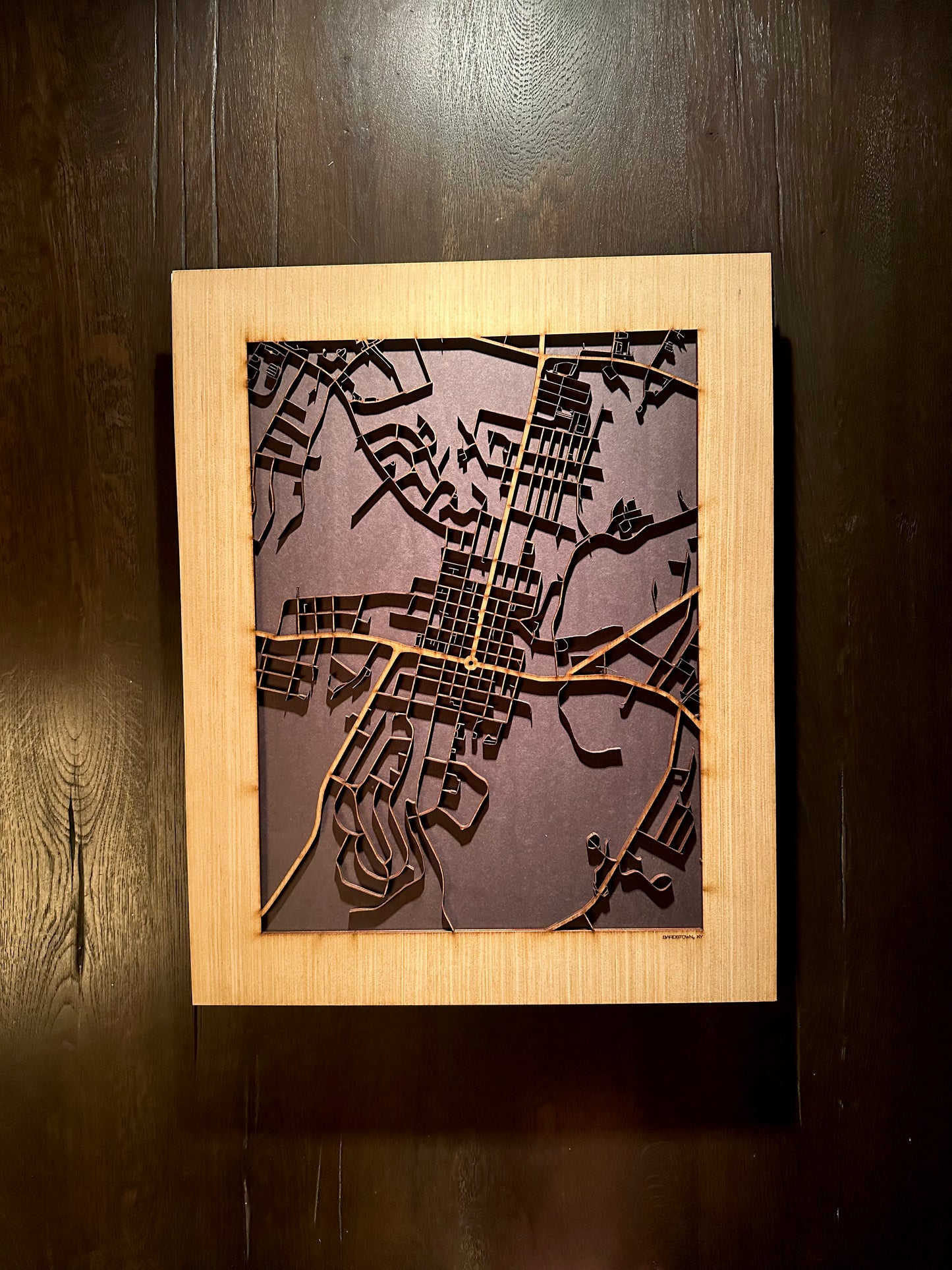 Bardstown, KY City Street Map | Modern Wood Wall Art in a Minimalist design. 2 sizes