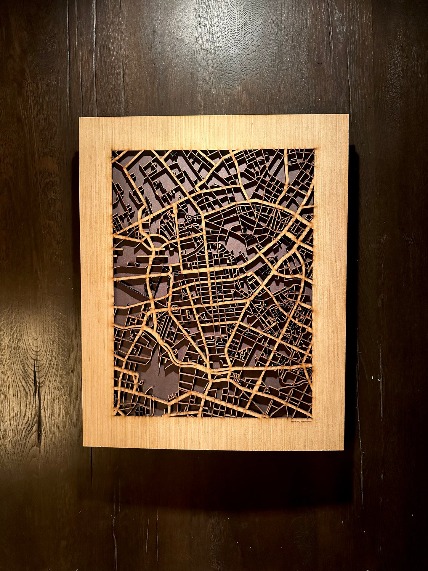 Berlin, Germany City Street Map | Modern Wood Wall Art in a Minimalist design. 2 sizes