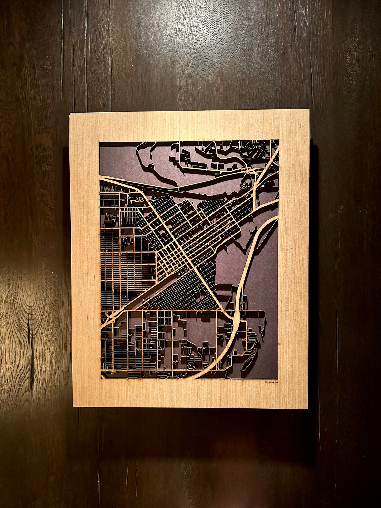 Billings, MT City Street Map | Modern Wood Wall Art in a Minimalist design. 2 sizes