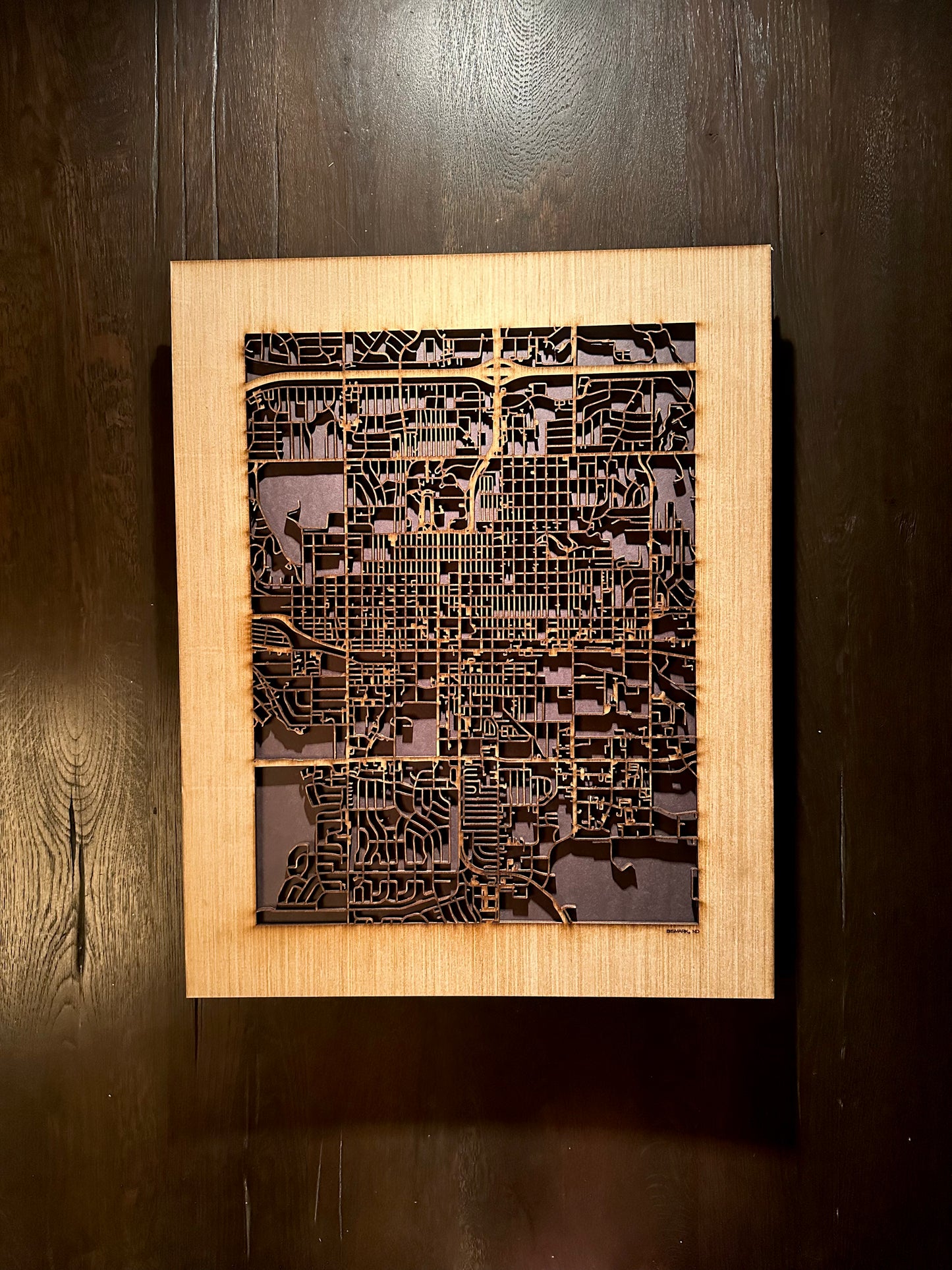 Bismarck, ND City Street Map | Modern Wood Wall Art in a Minimalist design. 2 sizes