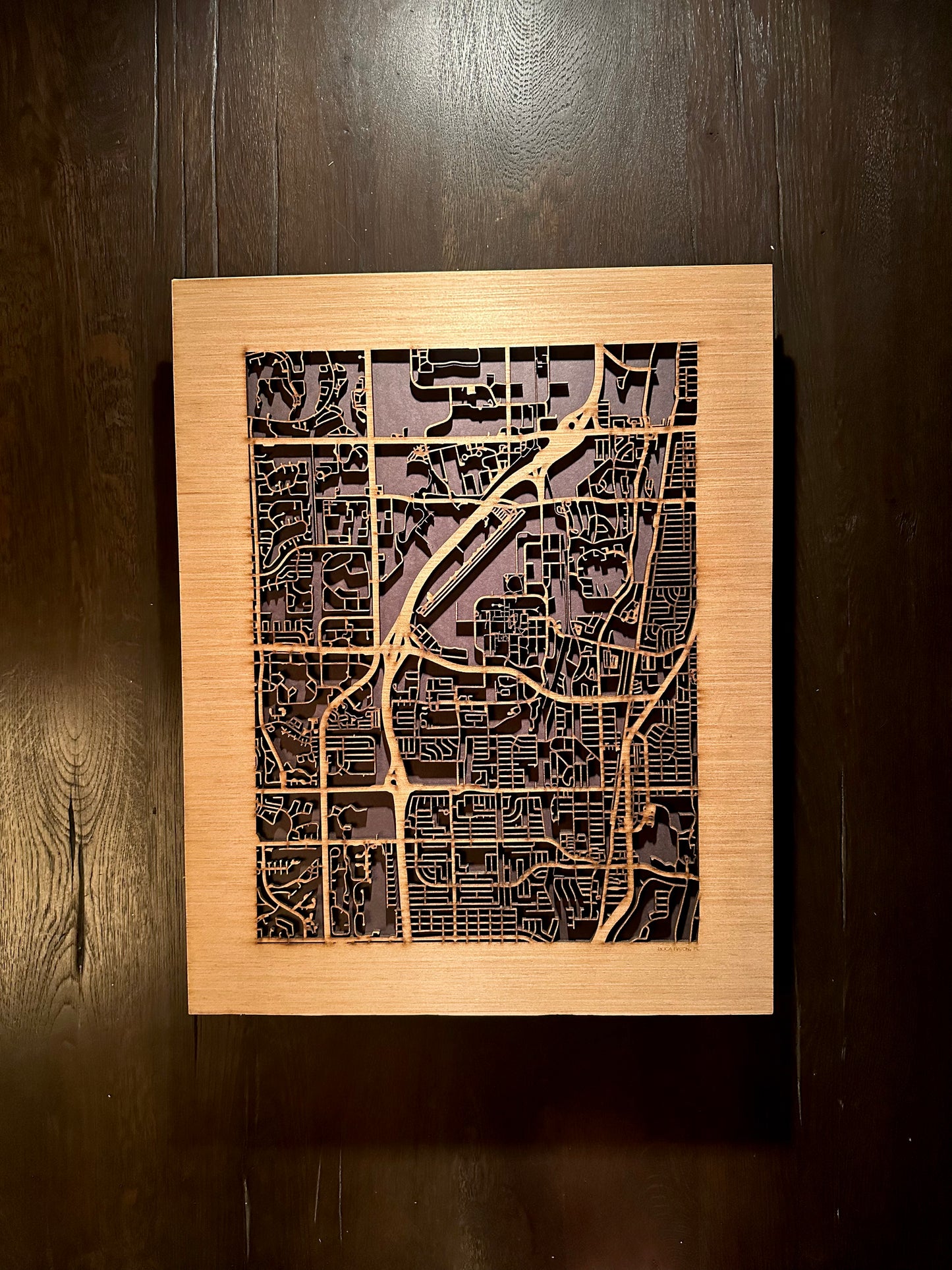 Boca Raton, FL City Street Map | Modern Wood Wall Art in a Minimalist design. 2 sizes