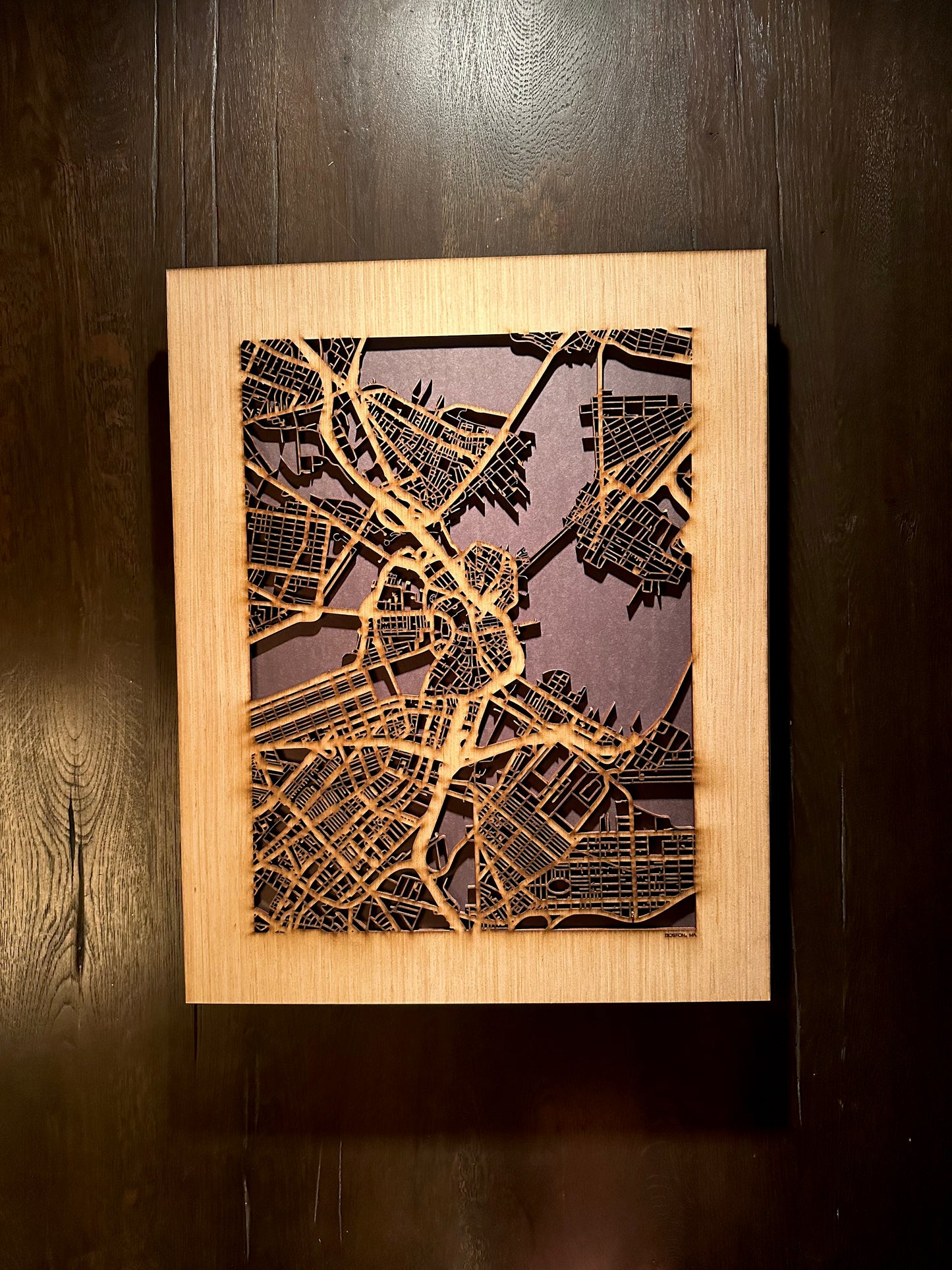 Boston, MA City Street Map | Modern Wood Wall Art in a Minimalist design. 3 sizes