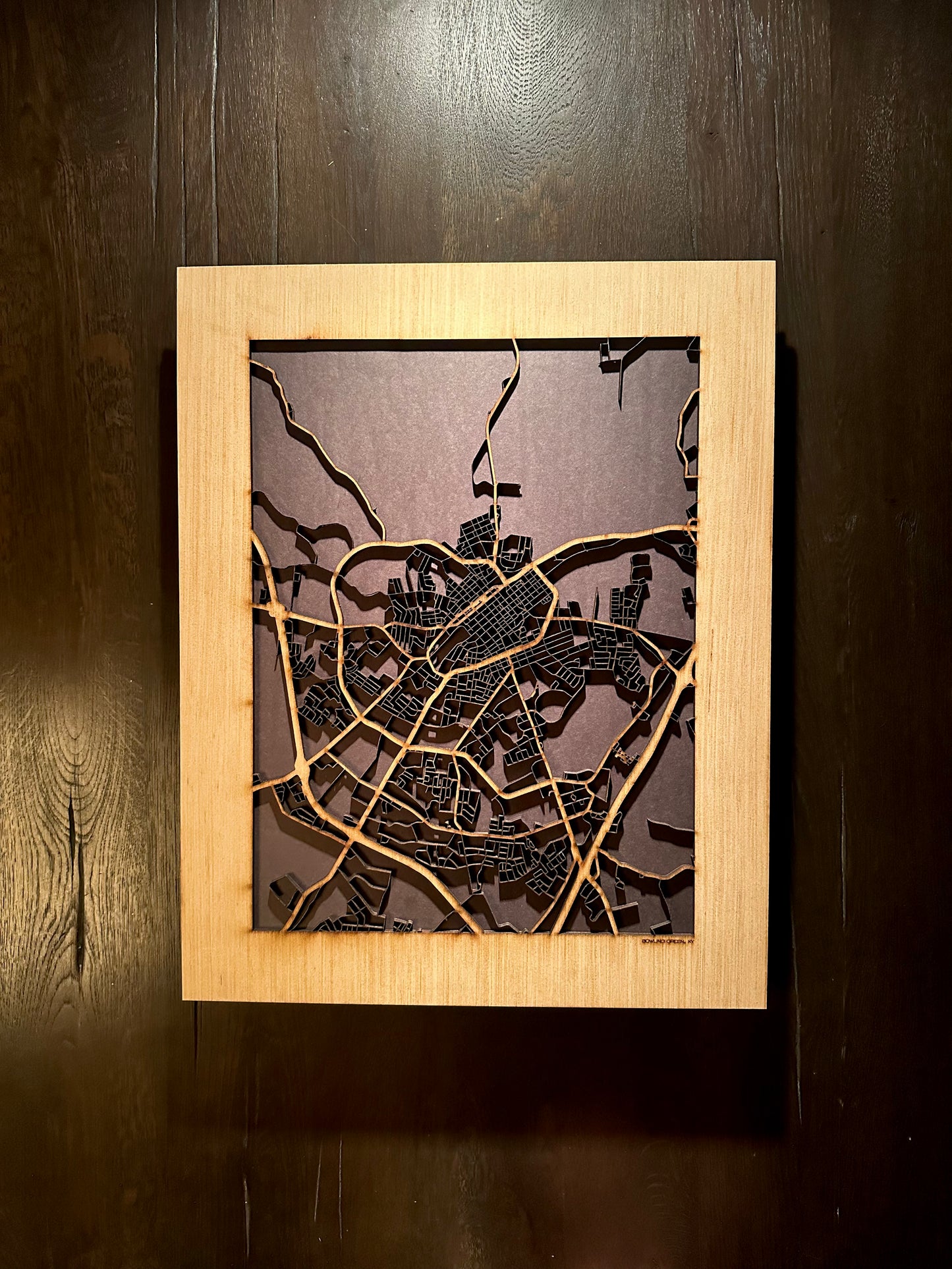 Bowling Green, KY City Street Map | Modern Wood Wall Art in a Minimalist design. 2 sizes