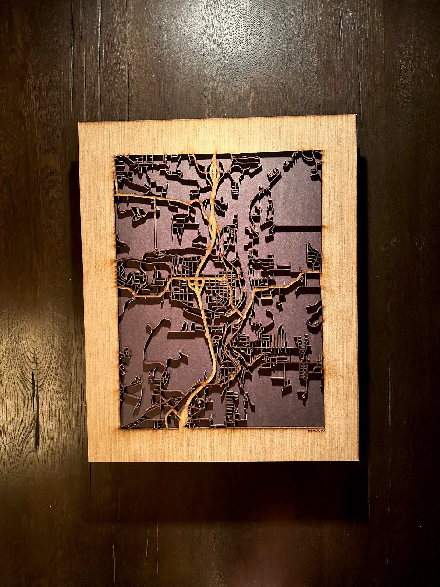 Branson, MO City Street Map | Modern Wood Wall Art in a Minimalist design. 2 sizes