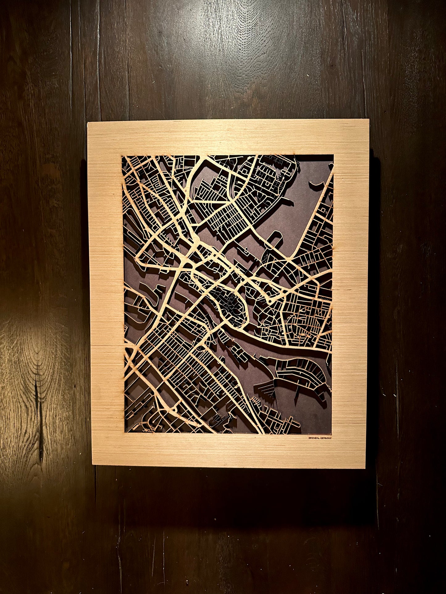 Bremen, Germany City Street Map | Modern Wood Wall Art in a Minimalist design. 2 sizes
