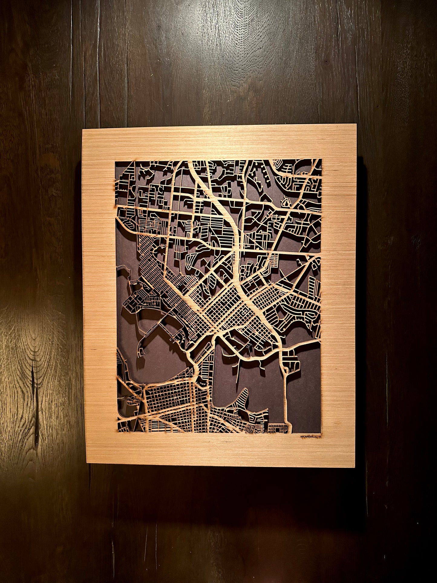 Brownsville, TX City Street Map | Modern Wood Wall Art in a Minimalist design. 2 sizes