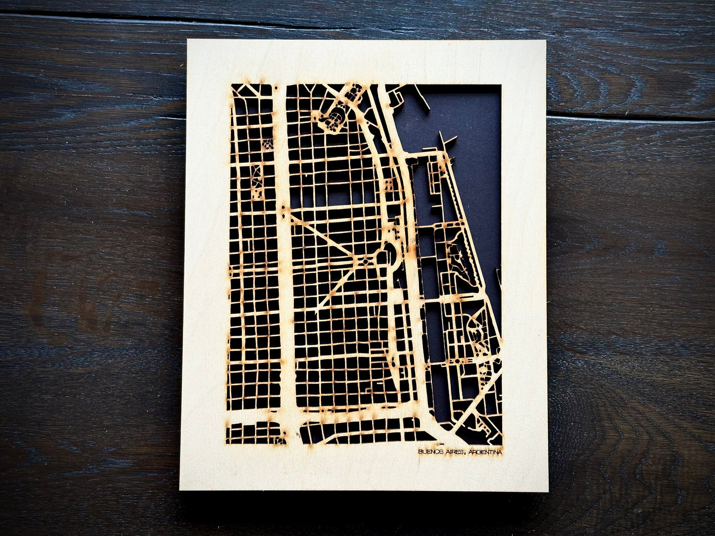 Buenos Aires, Argentina City Street Map | Modern Wood Wall Art in a Minimalist design. 2 sizes
