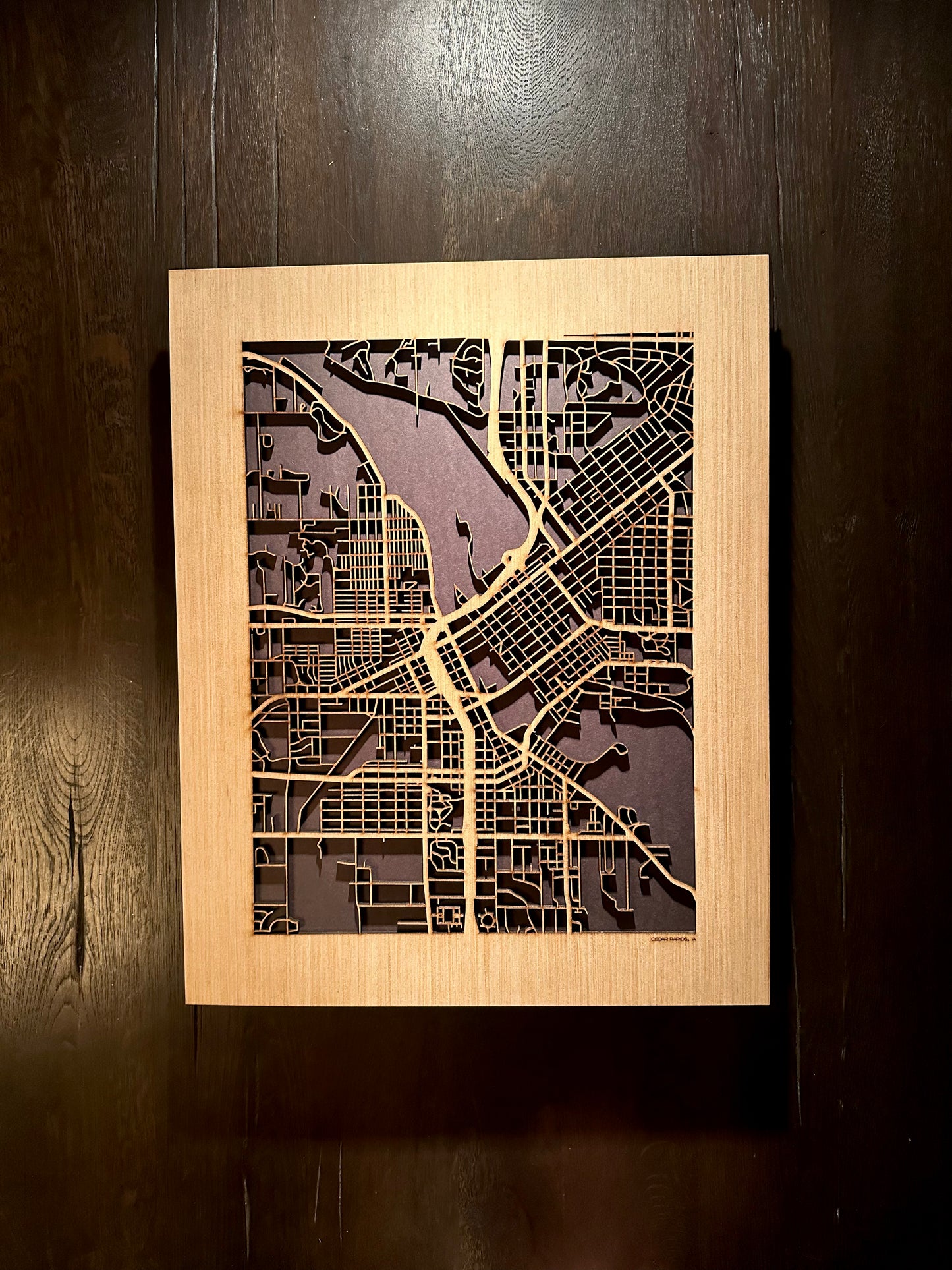 Cedar Rapids, IA City Street Map | Modern Wood Wall Art in a Minimalist design. 2 sizes