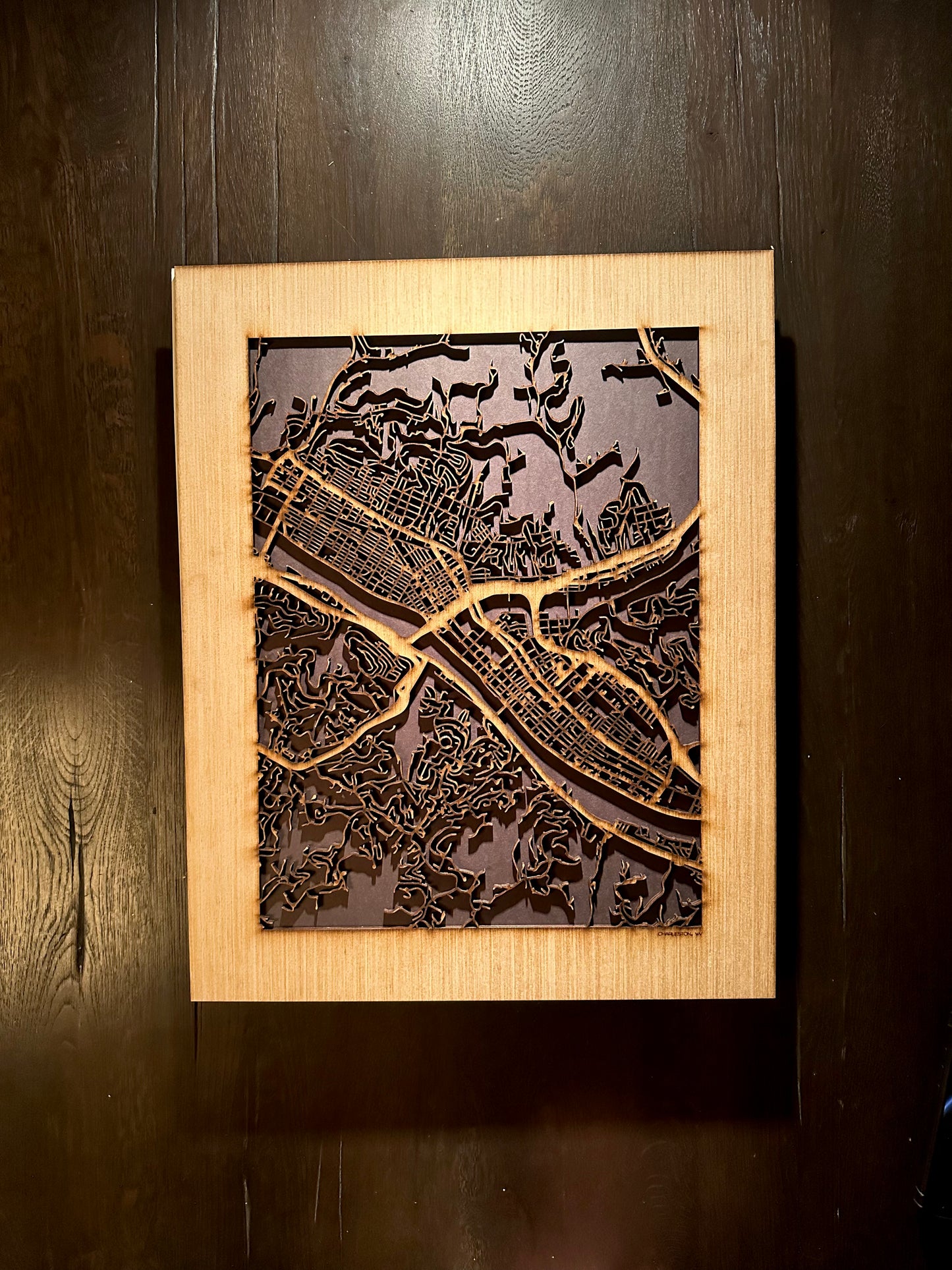 Charleston, WV City Street Map | Modern Wood Wall Art in a Minimalist design. 2 sizes