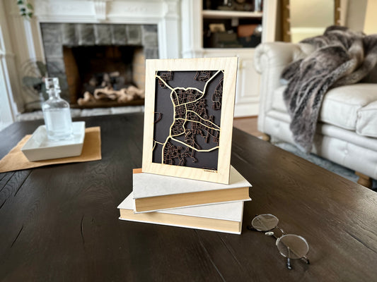 Clarksville, TN City Street Map | Modern Wood Wall Art in a Minimalist design. 2 sizes