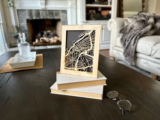 Cleveland, OH City Street Map | Modern Wood Wall Art in a Minimalist design. 3 sizes