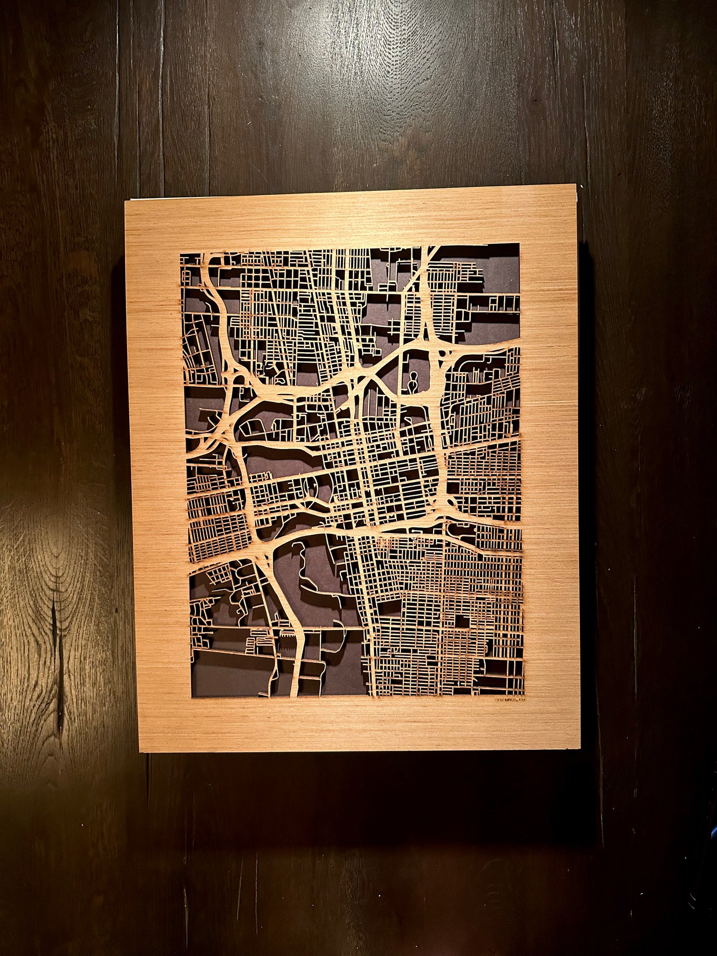 Columbus, OH City Street Map | Modern Wood Wall Art in a Minimalist design. 3 sizes