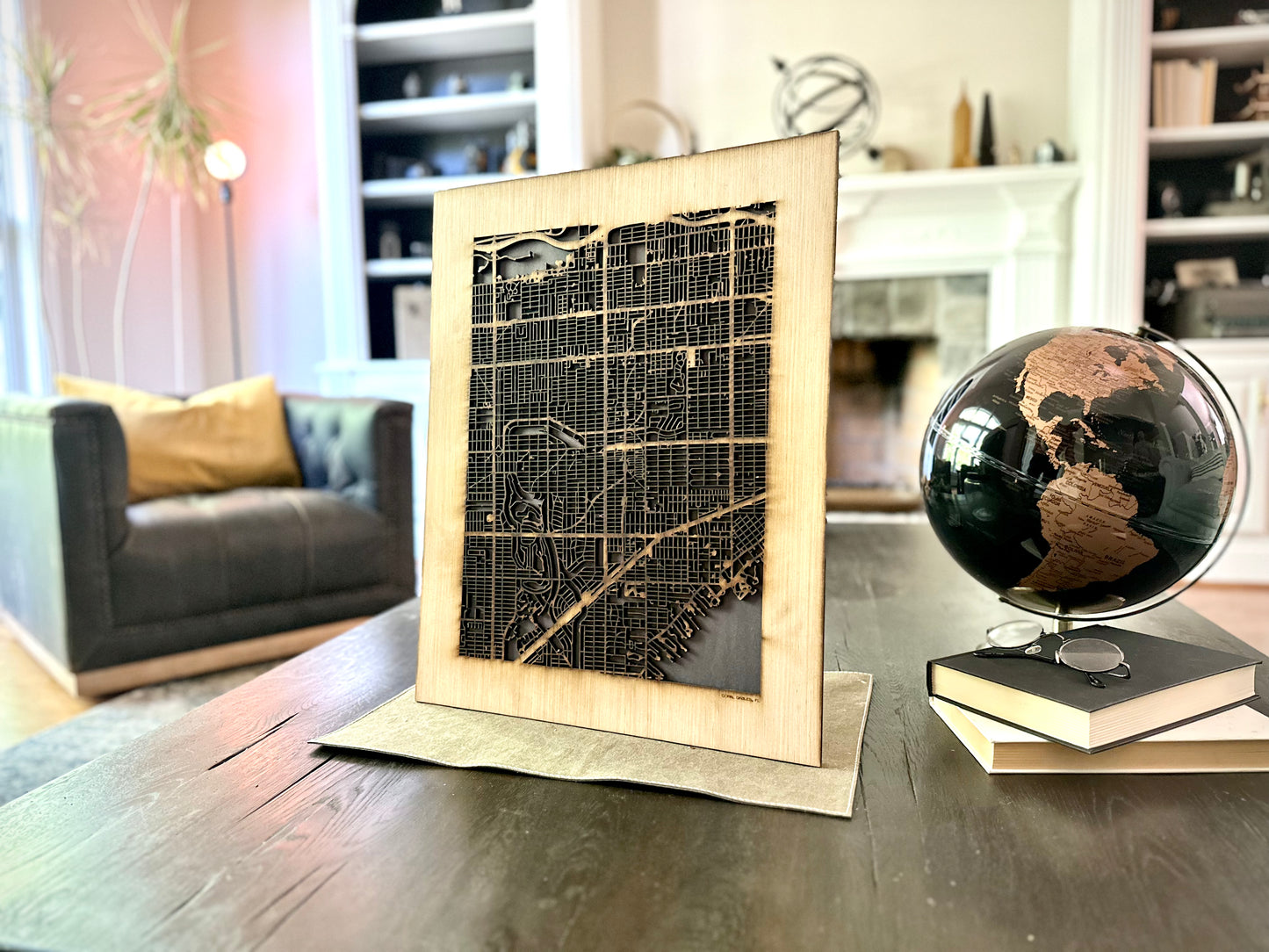 Miami, FL City Street Map | Modern Wood Wall Art in a Minimalist design. 3 sizes