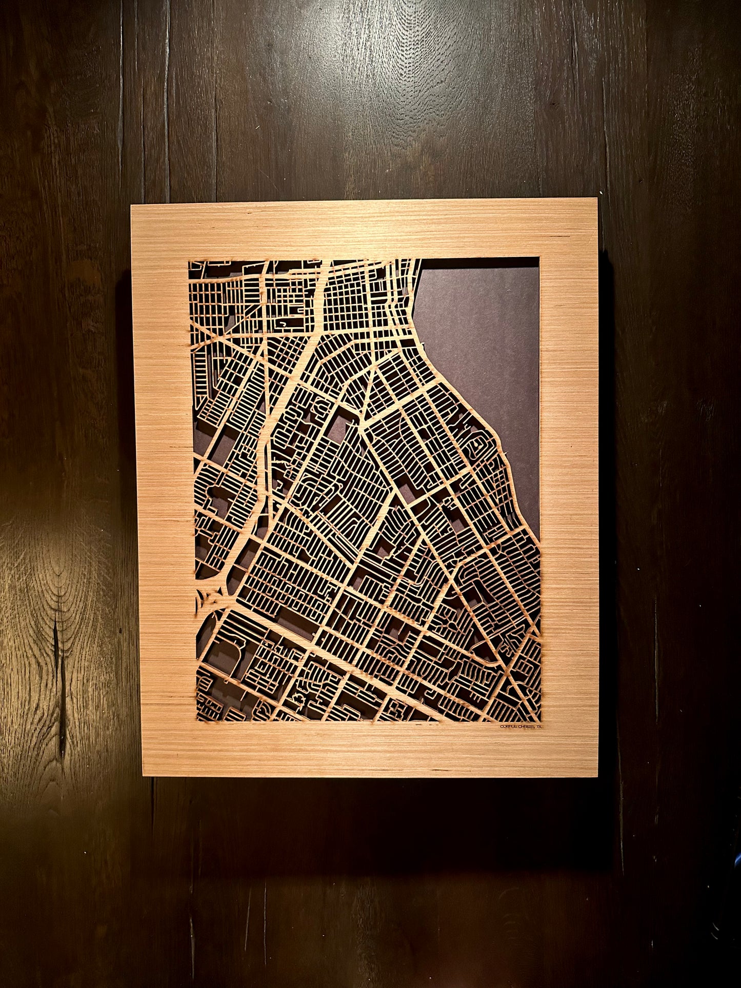 Corpus Christi, TX City Street Map | Modern Wood Wall Art in a Minimalist design. 2 sizes