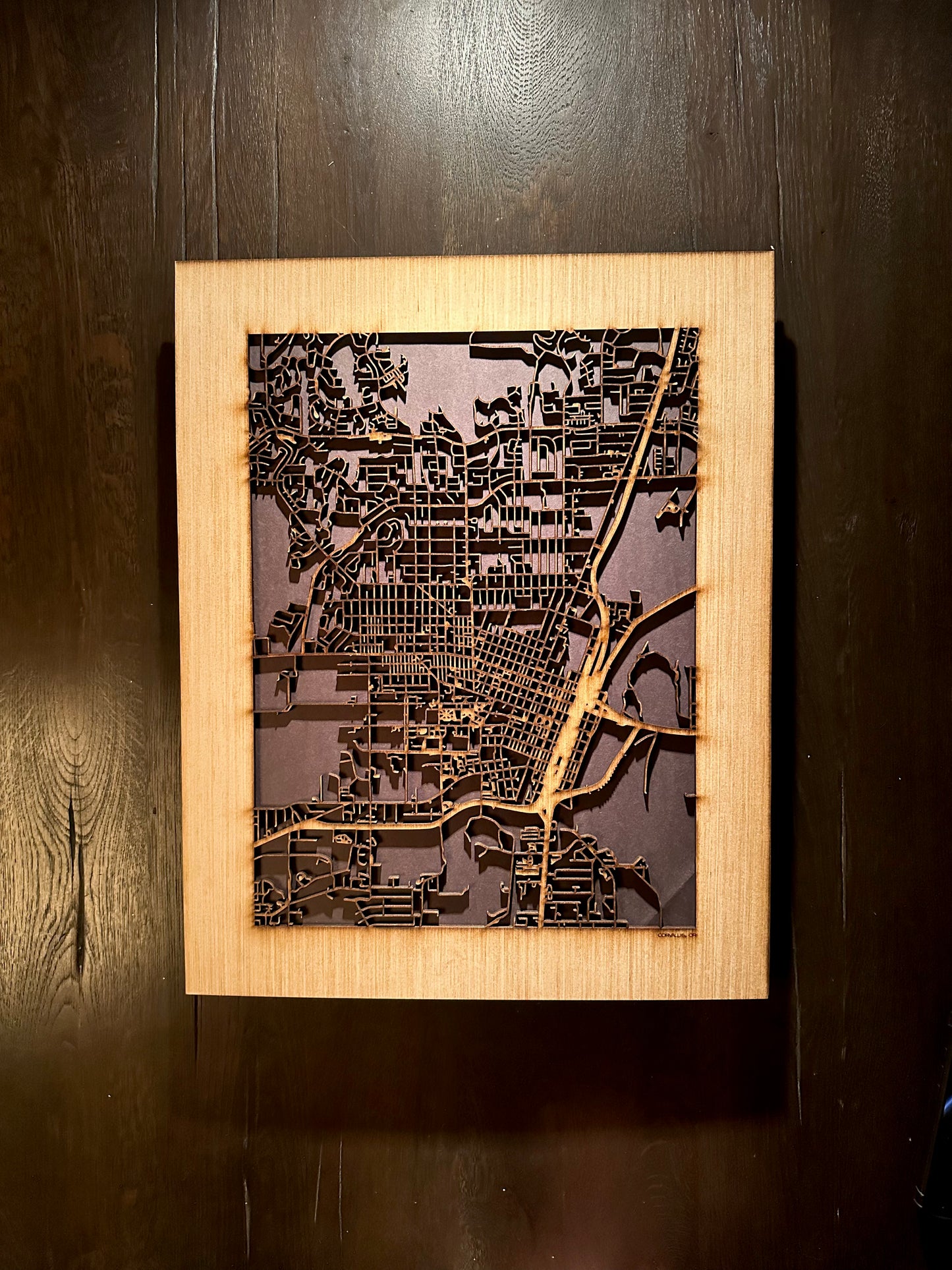 Corvallis, OR City Street Map | Modern Wood Wall Art in a Minimalist design. 2 sizes