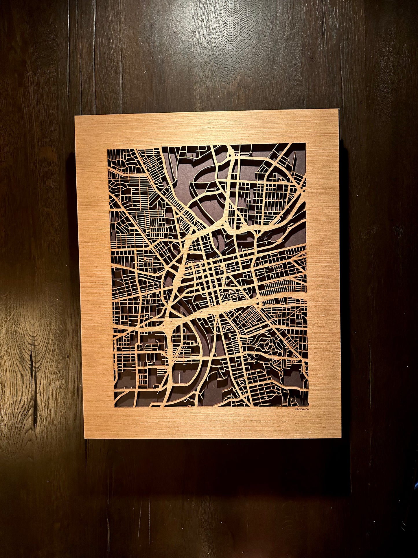 Dayton, OH City Street Map | Modern Wood Wall Art in a Minimalist design. 2 sizes