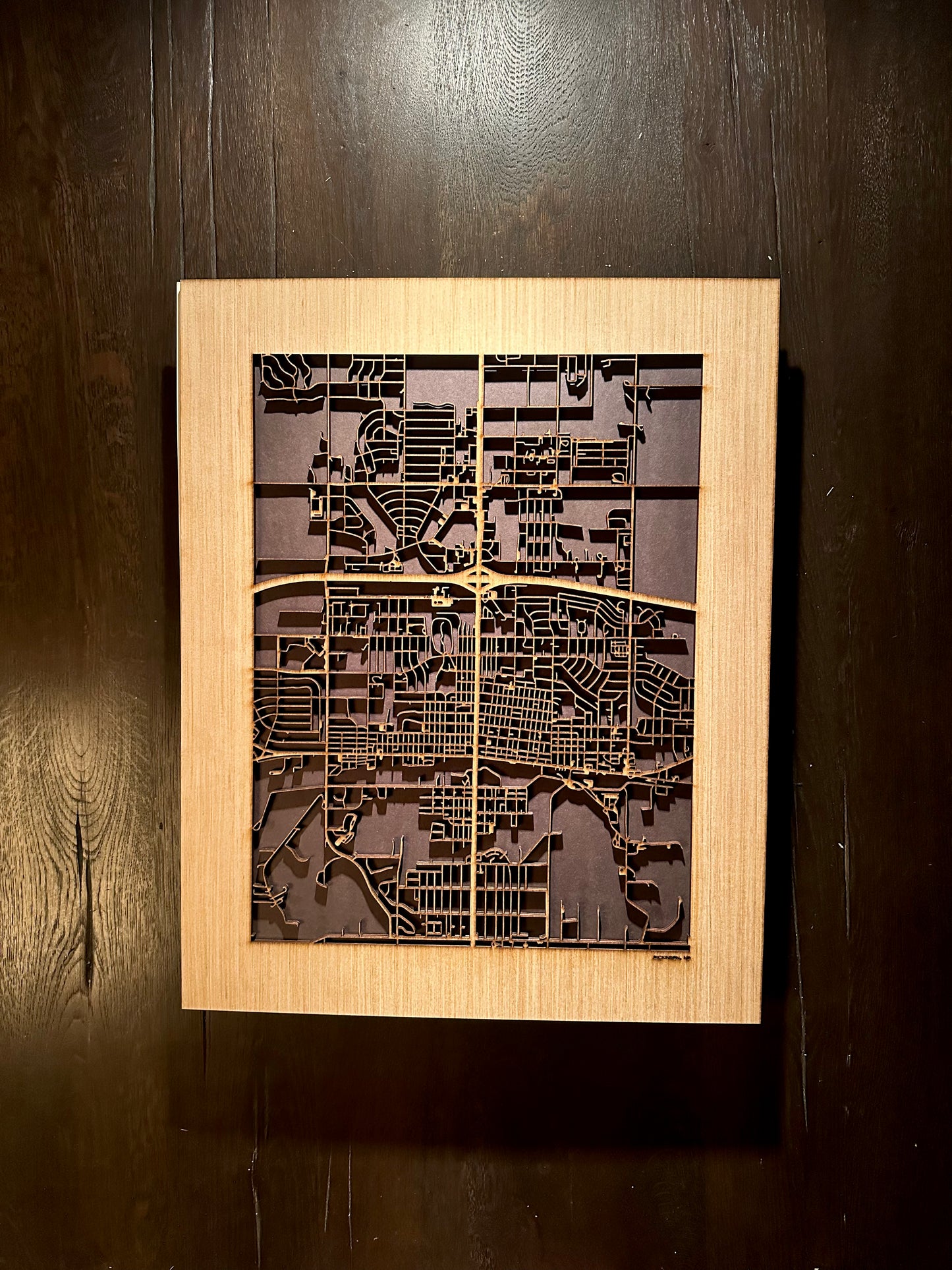 Dickinson, ND City Street Map | Modern Wood Wall Art in a Minimalist design. 2 sizes