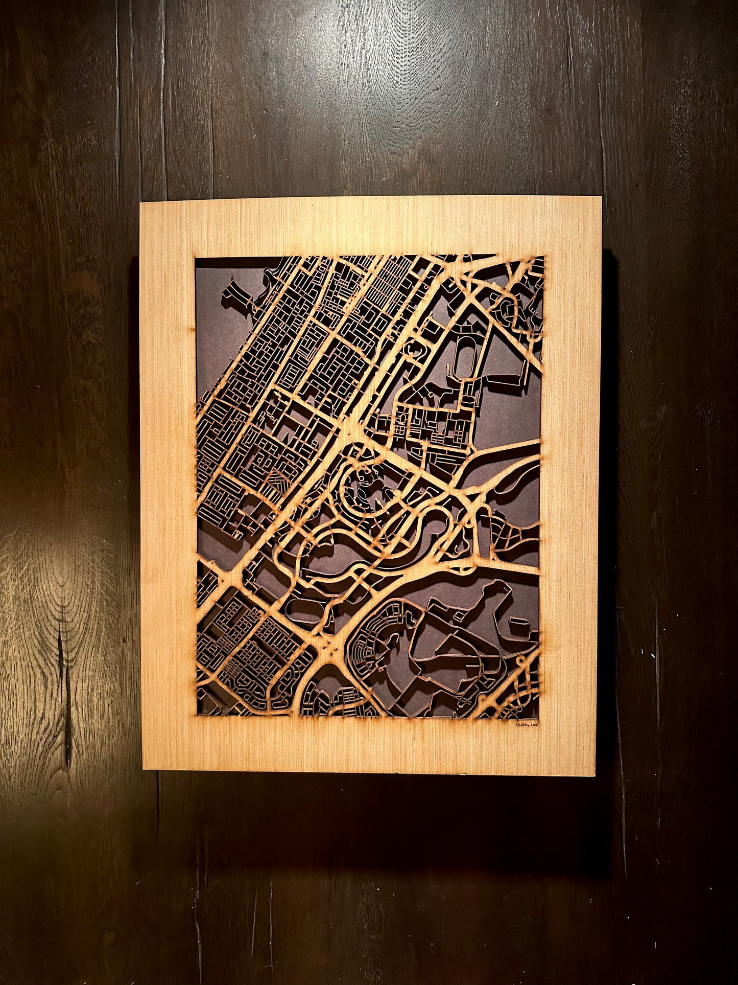 Dubai, UAE City Street Map | Modern Wood Wall Art in a Minimalist design. 2 sizes
