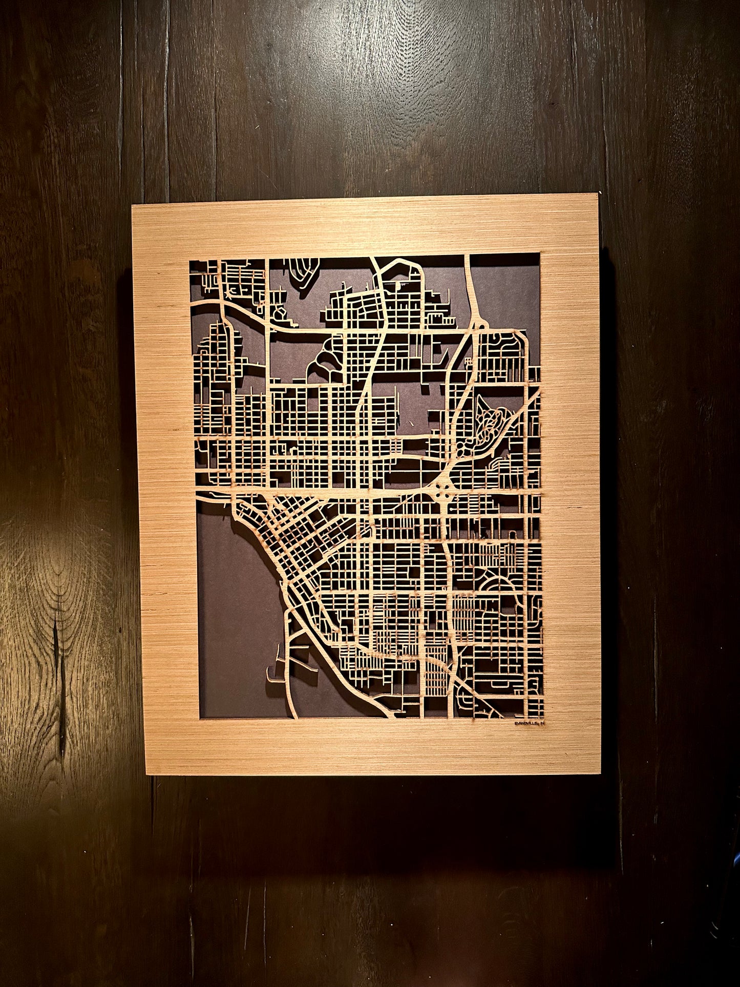 Evansville, IN City Street Map | Modern Wood Wall Art in a Minimalist design. 2 sizes