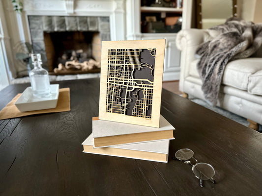Fargo, ND City Street Map | Modern Wood Wall Art in a Minimalist design. 2 sizes