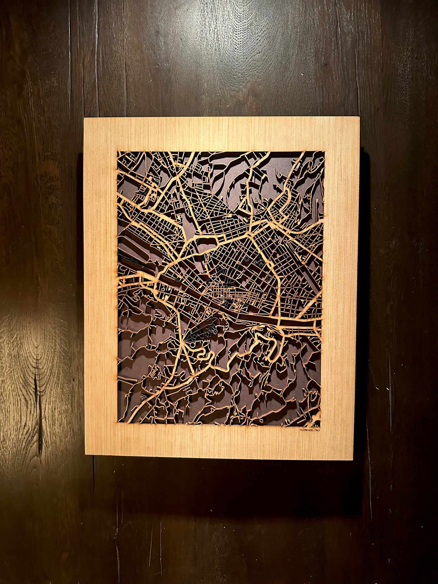 Florence, Italy City Street Map | Modern Wood Wall Art in a Minimalist design. 2 sizes
