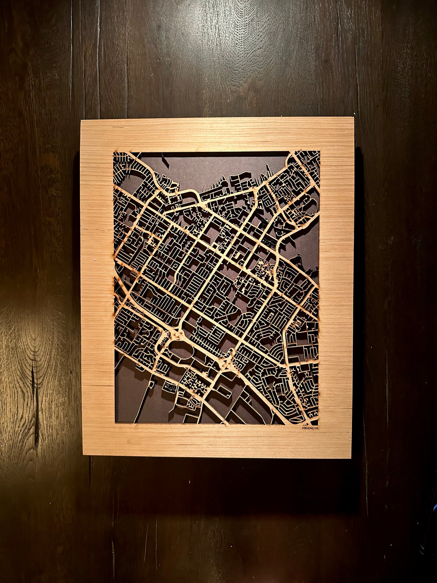 Fremont, CA City Street Map | Modern Wood Wall Art in a Minimalist design. 2 sizes