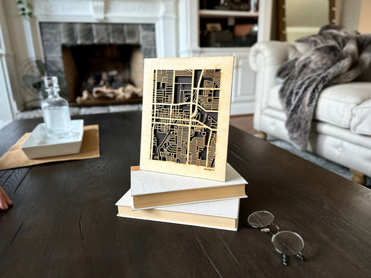 Garland, TX City Street Map | Modern Wood Wall Art in a Minimalist design. 2 sizes