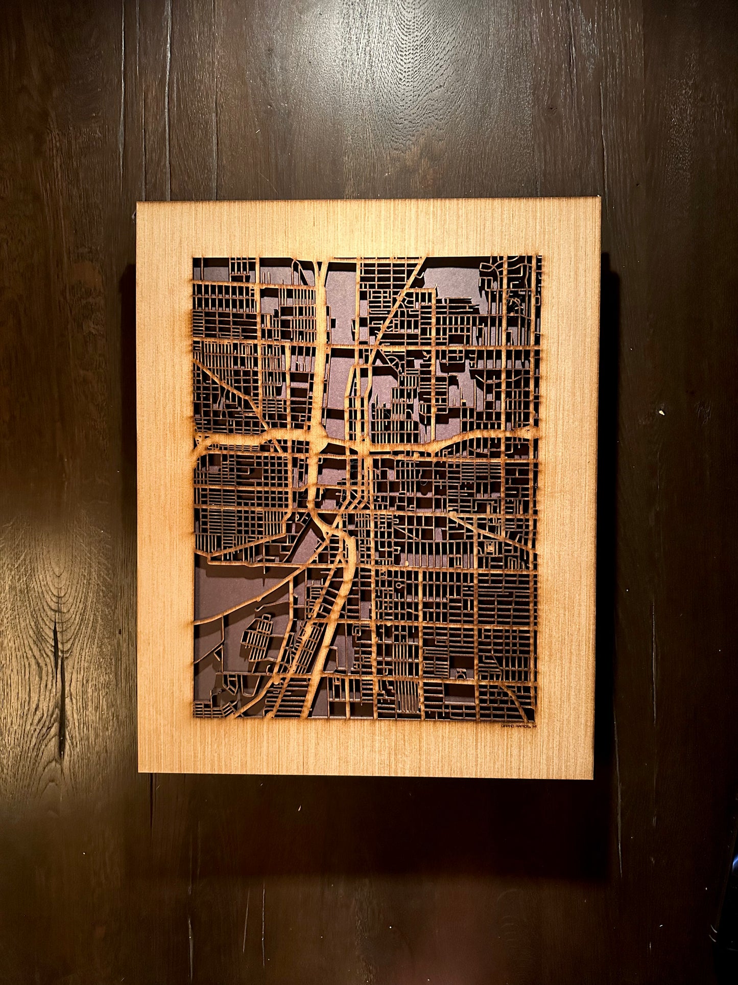 Grand Rapids, MI City Street Map | Modern Wood Wall Art in a Minimalist design. 2 sizes