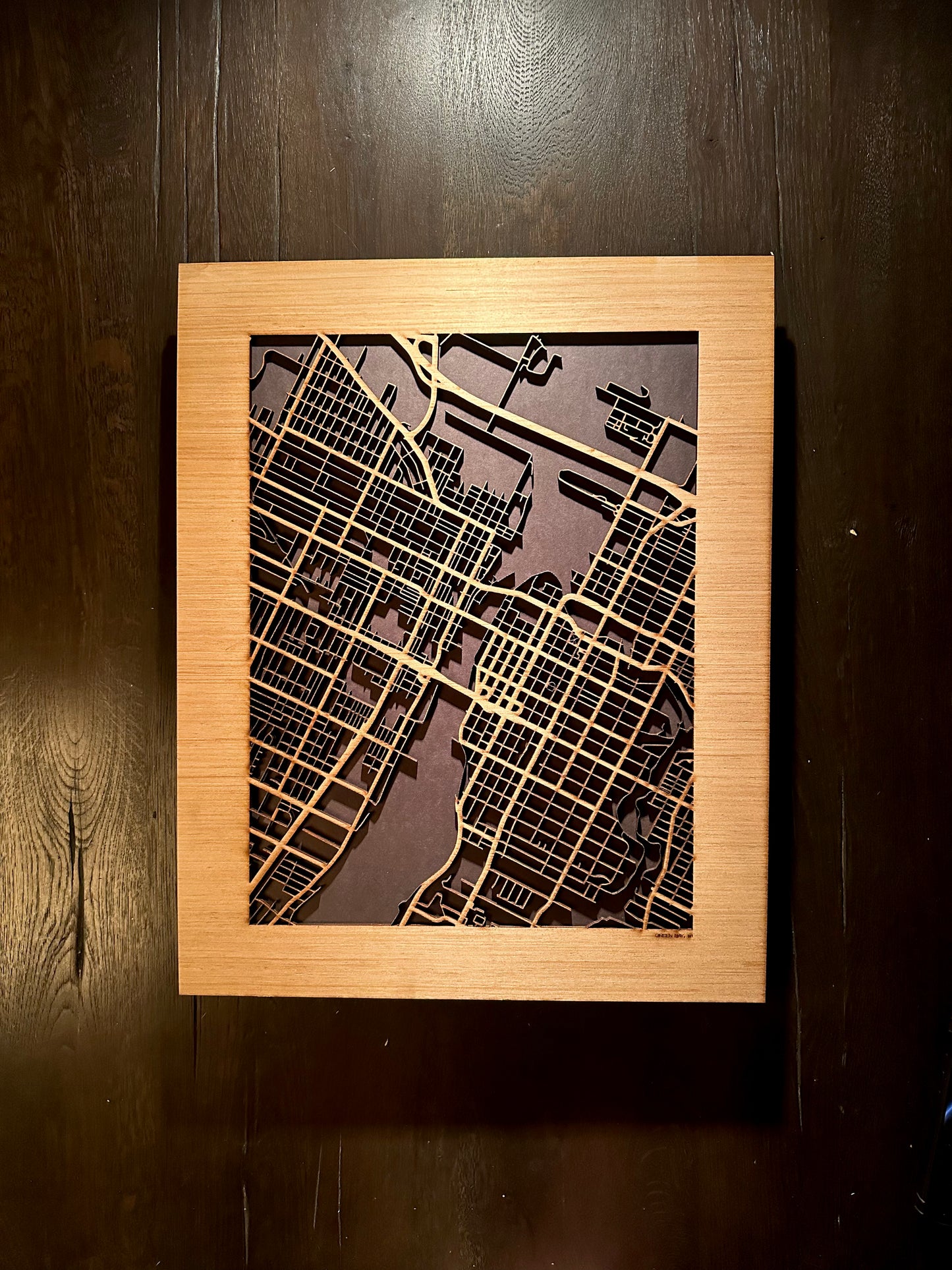 Green Bay, WI City Street Map | Modern Wood Wall Art in a Minimalist design. 2 sizes