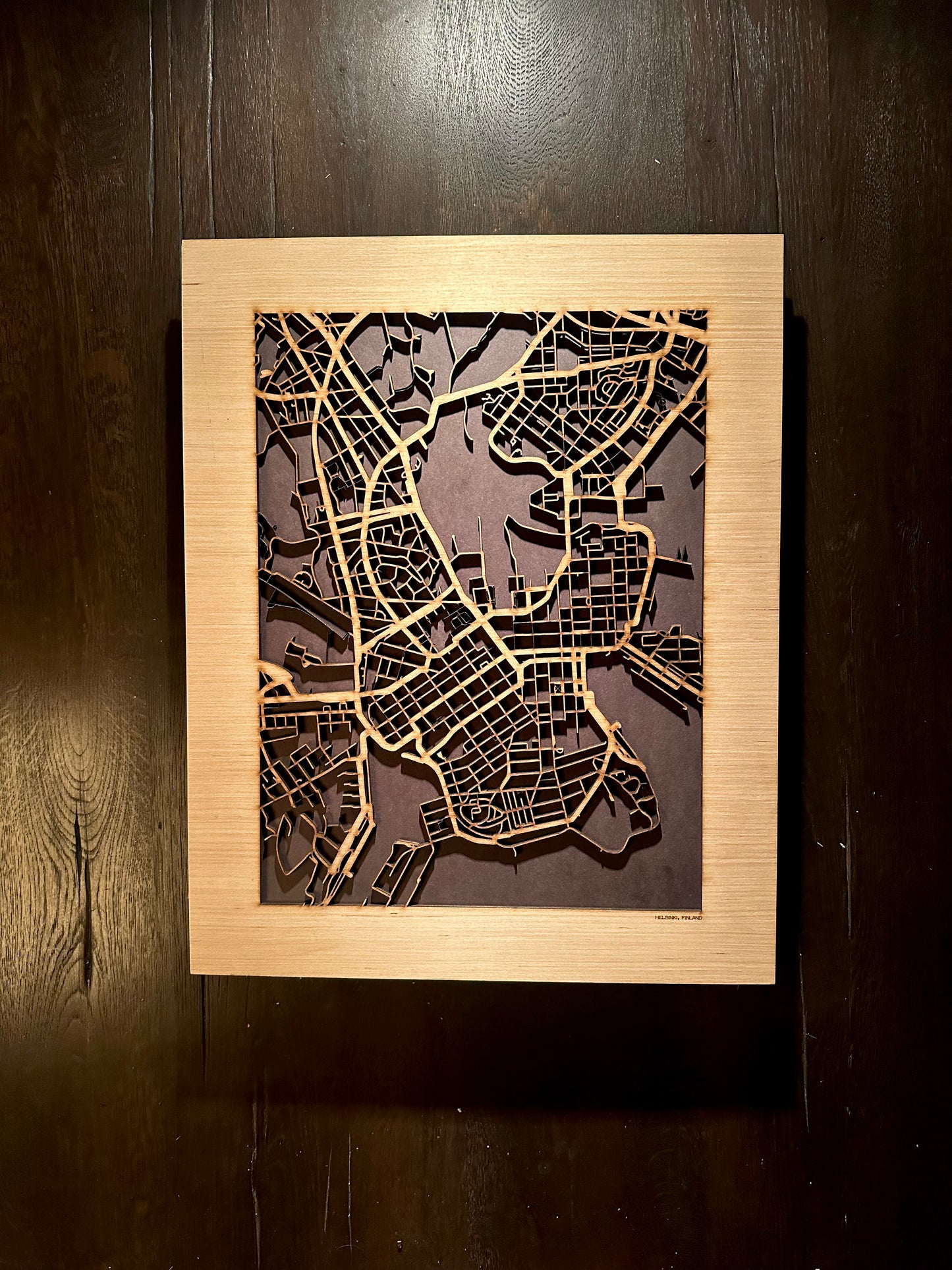 Helsinki, Finland City Street Map | Modern Wood Wall Art in a Minimalist design. 2 sizes