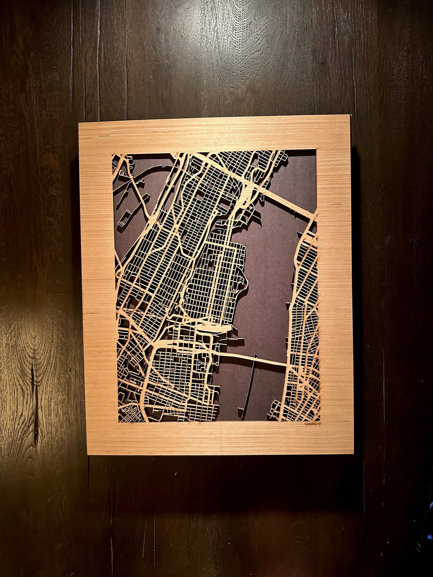 Hoboken, NJ City Street Map | Modern Wood Wall Art in a Minimalist design. 2 sizes