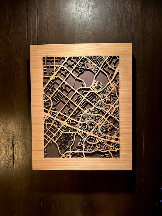 Irvine, CA City Street Map | Modern Wood Wall Art in a Minimalist design. 2 sizes