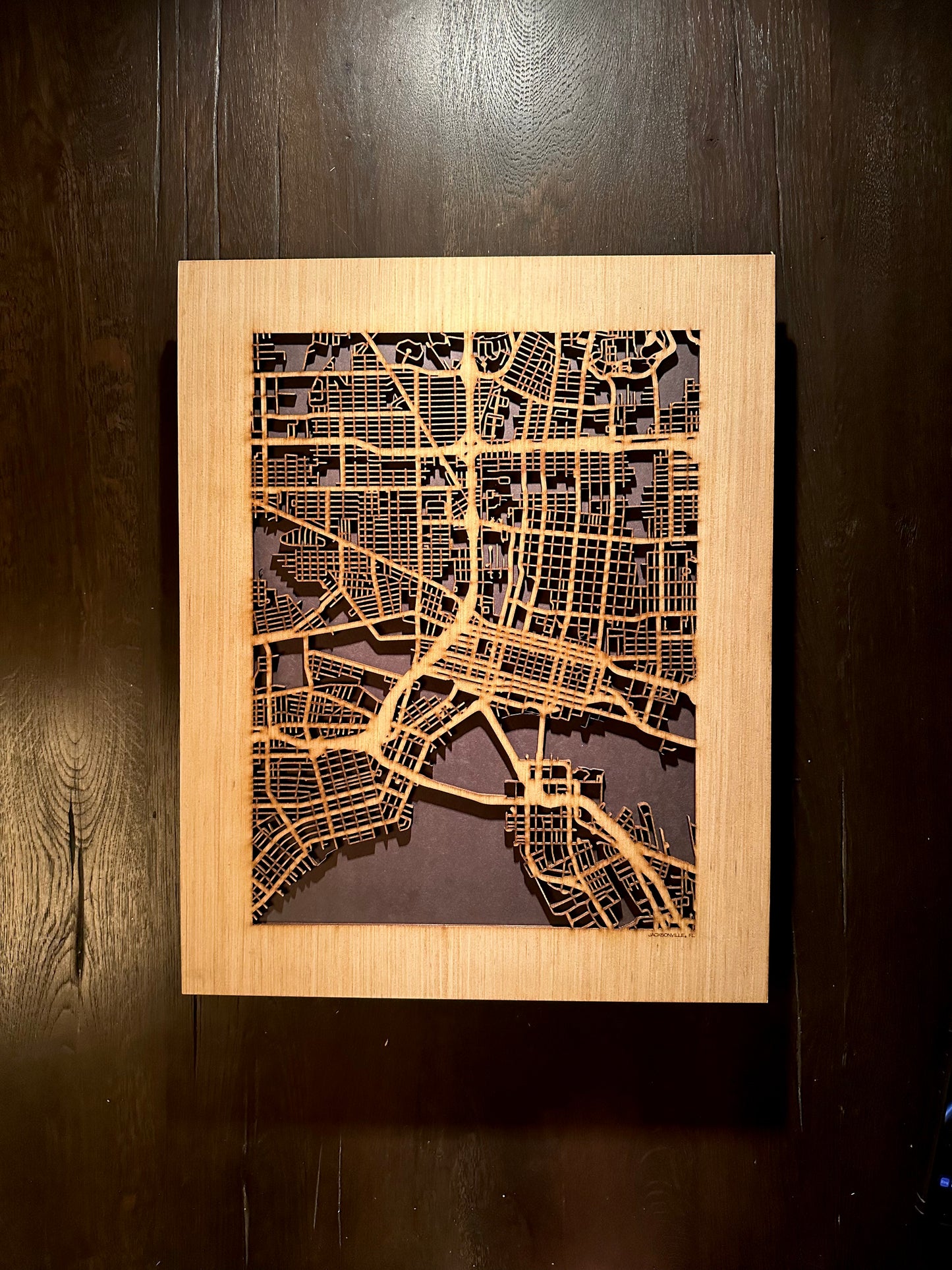 Jacksonville, FL City Street Map | Modern Wood Wall Art in a Minimalist design. 2 sizes