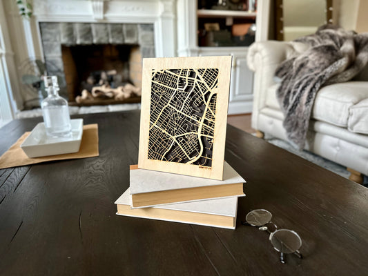 Jersey City, NJ City Street Map | Modern Wood Wall Art in a Minimalist design. 2 sizes