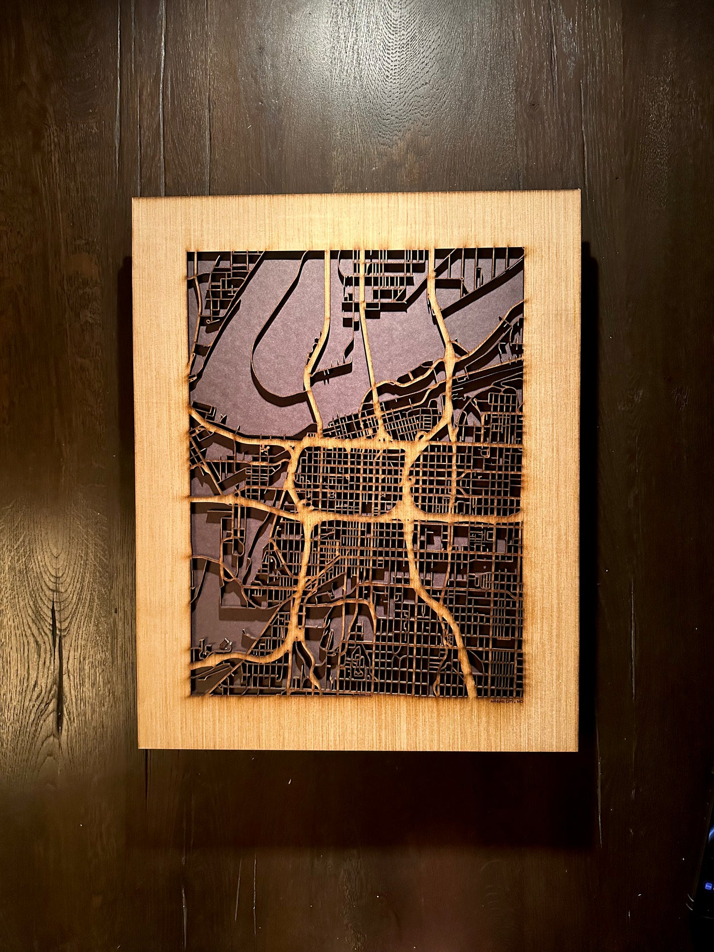 Kansas City, MO City Street Map | Modern Wood Wall Art in a Minimalist design. 3 sizes (Copy)