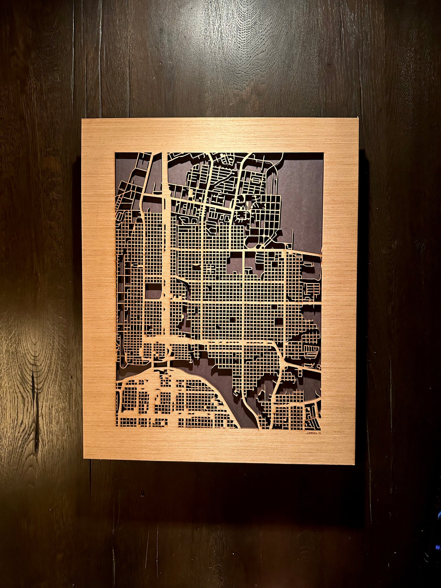 Laredo, TX City Street Map | Modern Wood Wall Art in a Minimalist design. 2 sizes