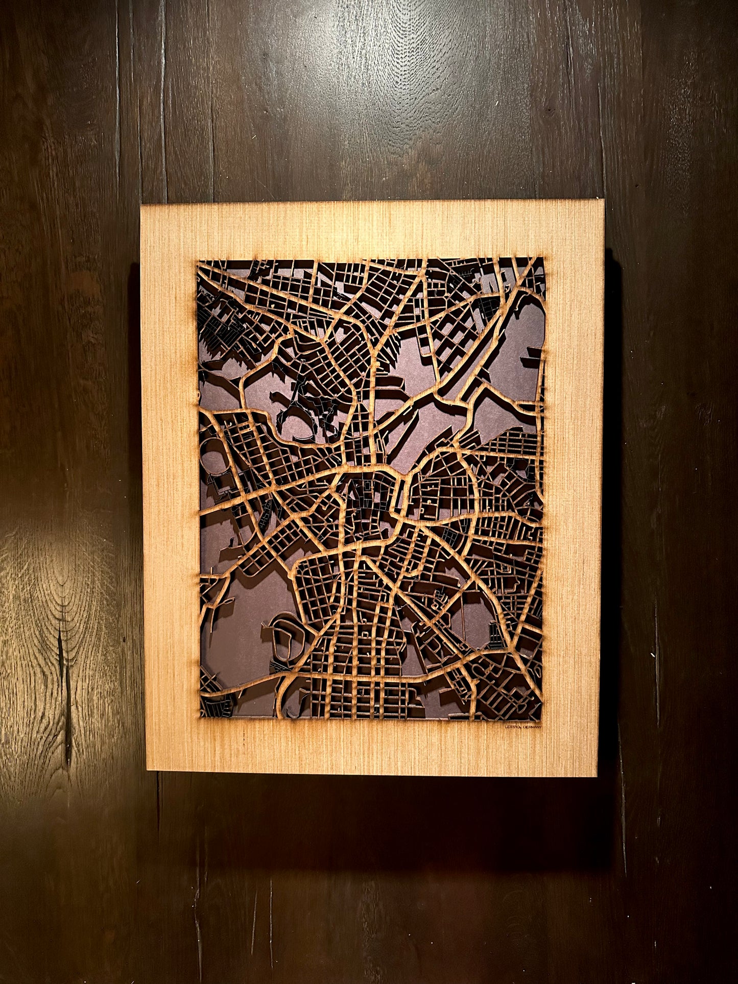 Leipzig, Germany City Street Map | Modern Wood Wall Art in a Minimalist design. 2 sizes